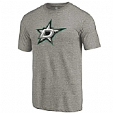 Men's Dallas Stars Distressed Team Primary Logo Tri Blend T-Shirt Ash FengYun
